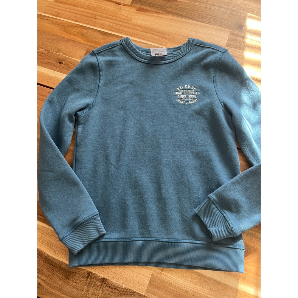 REI Co Op Kids Large 14 16 Teal Crewneck Sweatshirt Trail Supplies Coast 2 Coast